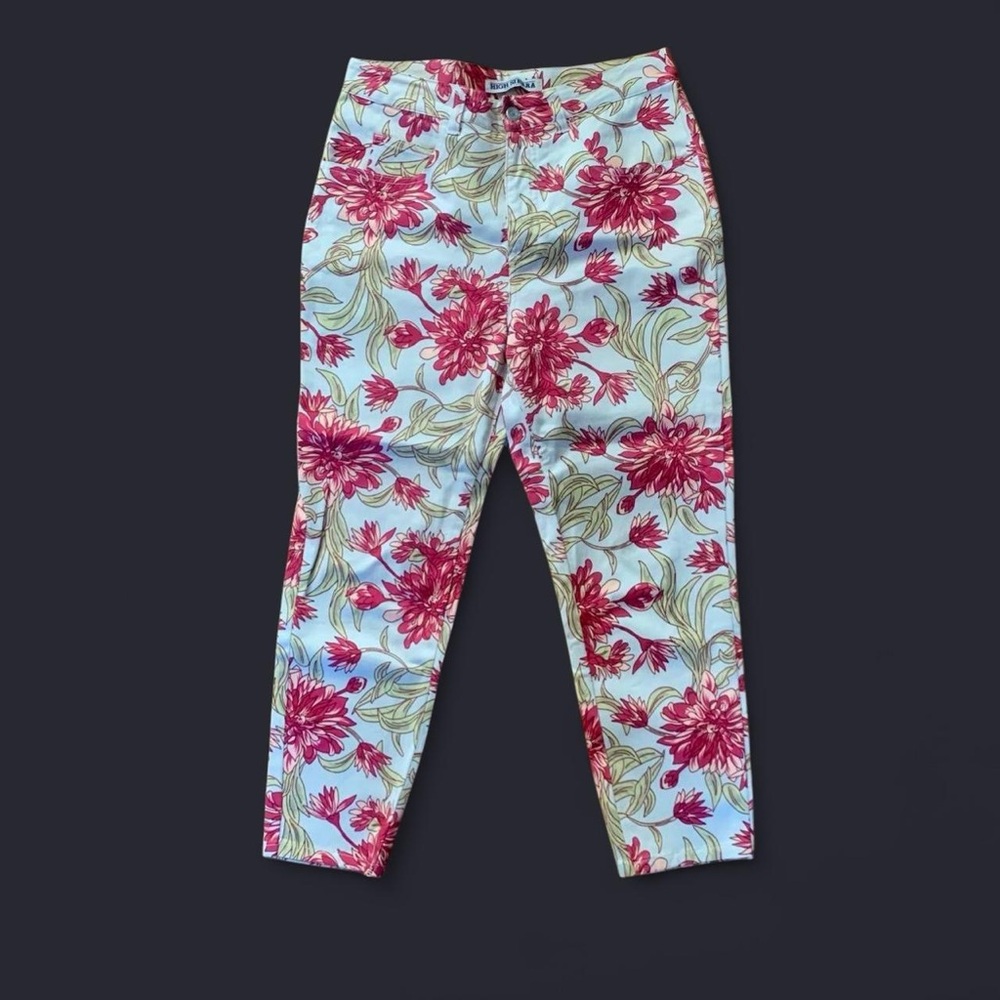 High Sierra Floral Print Pants - Red and Pink